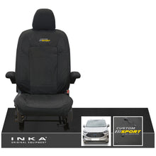Load image into Gallery viewer, The All New Ford Transit Custom INKA Single Driver Tailored Waterproof Seat Cover Black MY-2024 Onwards - Custom Sport Embroidery