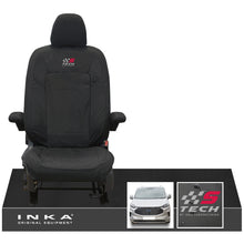 Load image into Gallery viewer, The All New Ford Transit Custom INKA Single Driver Tailored Waterproof Seat Cover Black MY-2024 Onwards - S-TECH Embroidery