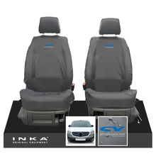 Load image into Gallery viewer, Mercedes Benz Citan W415 MY12-21 Front Pair Tailored Waterproof Seat Covers Grey Fits Panel Van & Kombi - CV Professional Embroidery
