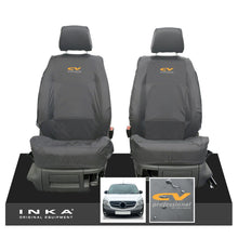 Load image into Gallery viewer, Mercedes Benz Citan W415 MY12-21 Front Pair Tailored Waterproof Seat Covers Grey Fits Panel Van & Kombi - CV Professional Embroidery