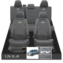 Load image into Gallery viewer, Mercedes Benz Citan W415 MY12-21 Front & Rear Set Tailored Waterproof Seat Covers Grey Fits Panel Van & Kombi - CV Professional Embroidery