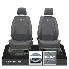 Load image into Gallery viewer, Mercedes Benz Citan W415 MY12-21 Front Pair Tailored Waterproof Seat Covers Grey Fits Panel Van & Kombi - CV Professional Embroidery