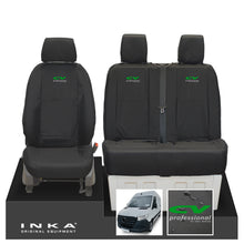 Load image into Gallery viewer, New Mercedes Benz Sprinter INKA Front Set Tailored Waterproof Seat Covers Black MY18 to Present Fits All Derivatives Choice of 7 Colours - CV Professional Embroidery