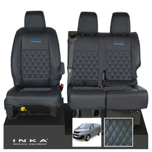 Load image into Gallery viewer, Peugeot Expert INKA Front 1+2 Bentley Diamond Quilt Leatherette Tailored Seat Covers Black MY16 To Present - CV Professional Embroidery