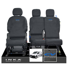 Load image into Gallery viewer, Peugeot Partner MK2 Front Inka Fully Tailored Waterproof Seat Covers Black MY08-17 - CV Professional Embroidery