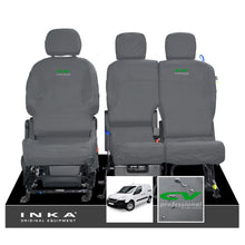 Load image into Gallery viewer, Peugeot Partner MK2 Front Inka Fully Tailored Waterproof Seat Covers Grey MY08-17 - CV Professional Embroidery