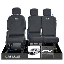 Load image into Gallery viewer, Peugeot Partner MK2 Front Inka Fully Tailored Waterproof Seat Covers Black MY08-17 - CV Professional Embroidery