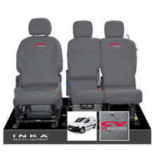 Load image into Gallery viewer, Peugeot Partner MK2 Front Inka Fully Tailored Waterproof Seat Covers Grey MY08-17 - CV Racing Embroidery