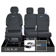 Load image into Gallery viewer, Peugeot Partner MK2 Front Inka Fully Tailored Waterproof Seat Covers Black MY08-17 - R-SPORT Embroidery