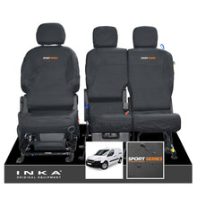 Load image into Gallery viewer, Peugeot Partner MK2 Front Inka Fully Tailored Waterproof Seat Covers Black MY08-17 - R-SPORT Embroidery