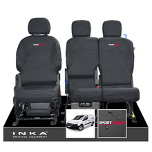 Load image into Gallery viewer, Peugeot Partner MK2 Front Inka Fully Tailored Waterproof Seat Covers Black MY08-17 - R-SPORT Embroidery