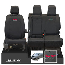 Load image into Gallery viewer, Peugeot Expert INKA Front 1+2 Tailored Waterproof Seat Covers Black MY16 onwards - CV Professional Embroidery
