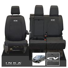 Load image into Gallery viewer, Peugeot Expert INKA Front 1+2 Tailored Waterproof Seat Covers Black MY16 onwards - CV Professional Embroidery