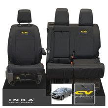 Load image into Gallery viewer, Peugeot Expert INKA Front 1+2 Tailored Waterproof Seat Covers Black MY16 onwards - CV Professional Embroidery