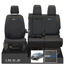 Load image into Gallery viewer, Peugeot Expert INKA Front 1+2 Tailored Waterproof Seat Covers Black MY16 onwards - Sport-Series Embroidery