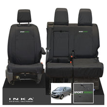 Load image into Gallery viewer, Peugeot Expert INKA Front 1+2 Tailored Waterproof Seat Covers Black MY16 onwards - Sport-Series Embroidery