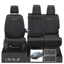Load image into Gallery viewer, Peugeot Expert INKA Front 1+2 Tailored Waterproof Seat Covers Black MY16 onwards - Sport-Series Embroidery