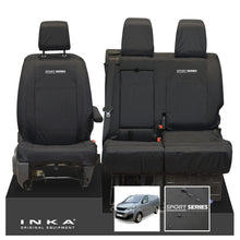 Load image into Gallery viewer, Peugeot Expert INKA Front 1+2 Tailored Waterproof Seat Covers Black MY16 onwards - Sport-Series Embroidery