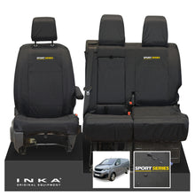 Load image into Gallery viewer, Peugeot Expert INKA Front 1+2 Tailored Waterproof Seat Covers Black MY16 onwards - Sport-Series Embroidery