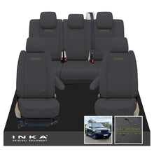 Load image into Gallery viewer, Range Rover SPORT L320 MK1 Front & Rear Set with Center Armrest Tailored Waterproof Seat Covers Black MY05-13 With Balmoral Edition Embroidery