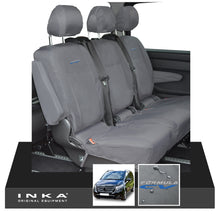 Load image into Gallery viewer, INKA Mercedes Benz Vito , V Class W447 Rear Crew Cab Waterproof Seat Covers Grey (Choice of 7 Colours) - Formula CV Embroidery