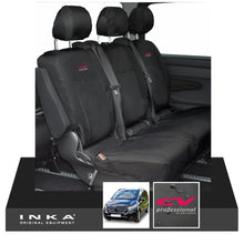 Load image into Gallery viewer, INKA Mercedes Benz Vito , V Class W447 Rear Crew Cab Waterproof Seat Covers Black (Choice of 7 Colours) - CV Professional Embroidery