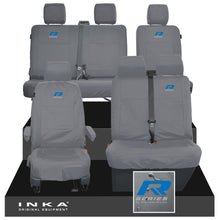Load image into Gallery viewer, VW Transporter T6.1, T6, T5.1 Front 1+2 & Rear 2+1 Tailored Waterproof Seat Covers Grey MY-10-24 - R-Series Embroidery