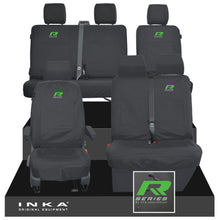 Load image into Gallery viewer, VW Transporter T6.1, T6, T5.1 Front 1+2 & Rear 2+1 Tailored Waterproof Seat Covers Black MY-10-24 - R-Series Embroidery