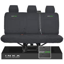 Load image into Gallery viewer, VW Transporter T6.1,T6,T5.1 INKA Rear Triple Tailored Waterproof Seat Cover Set Black MY 09-23 - Sport-Series Embroidery