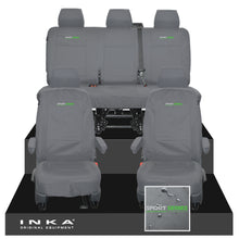 Load image into Gallery viewer, VW Transporter T6.1, T6, T5.1 INKA Front & Rear Tailored Waterproof Seat Covers Grey MY 10-24 - Sport-Series Embroidery