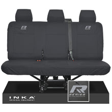 Load image into Gallery viewer, VW Transporter T6.1,T6,T5.1 INKA Rear Triple Tailored Waterproof Seat Cover Set Black MY 09-23 - R-Series Embroidery