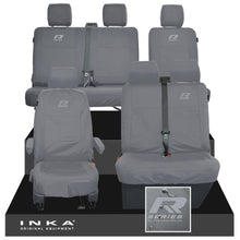 Load image into Gallery viewer, VW Transporter T6.1, T6, T5.1 Front 1+2 & Rear 2+1 Tailored Waterproof Seat Covers Grey MY-10-24 - R-Series Embroidery