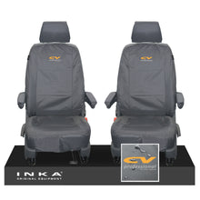 Load image into Gallery viewer, VW Transporter T6.1,T6,T5.1 INKA Front 1+1 Tailored Waterproof Seat Covers Grey - Plain (inferred) Embroidery