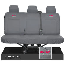 Load image into Gallery viewer, VW Transporter T6.1,T6,T5.1 INKA Rear Triple Tailored Waterproof Seat Cover Set Grey MY 09-23 - CV Professional Embroidery