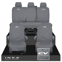 Load image into Gallery viewer, VW Transporter T6.1, T6, T5.1 INKA Front & Rear Tailored Waterproof Seat Covers Grey MY 10-24 - CV Professional Embroidery
