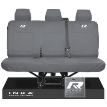 Load image into Gallery viewer, VW Transporter T6.1,T6,T5.1 INKA Rear Triple Tailored Waterproof Seat Cover Set Grey MY 09-23 - R-Series Embroidery