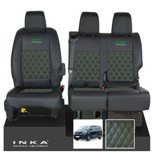Load image into Gallery viewer, Toyota Proace INKA Front 1+2 Bentley Diamond Quilt Leatherette Tailored Seat Covers Black MY16 To Present