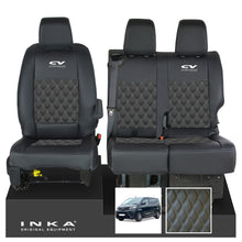 Load image into Gallery viewer, Toyota Proace INKA Front 1+2 Bentley Diamond Quilt Leatherette Tailored Seat Covers Black MY16 To Present