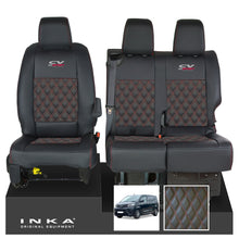 Load image into Gallery viewer, Toyota Proace INKA Front 1+2 Bentley Diamond Quilt Leatherette Tailored Seat Covers Black MY16 To Present - CV Sport Embroidery
