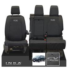 Load image into Gallery viewer, Toyota Proace INKA Front 1+2 Tailored Waterproof Seat Covers Black MY16 onwards - CV Racing Embroidery