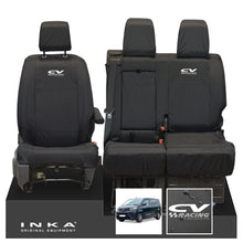 Load image into Gallery viewer, Toyota Proace INKA Front 1+2 Tailored Waterproof Seat Covers Black MY16 onwards - CV Racing Embroidery