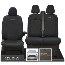 Load image into Gallery viewer, The All New Ford Transit Custom INKA Front 1+2 Tailored Waterproof Seat Covers Set Black MY-2024 Onwards