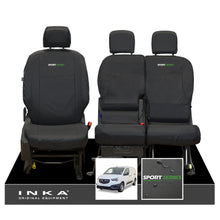 Load image into Gallery viewer, Vauxhall Opel Combo INKA Front 1+2 Set Tailored Waterproof Seat Covers Black MY-2018 Onwards - Sport-Series Embroidery
