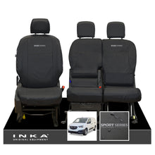 Load image into Gallery viewer, Vauxhall Opel Combo INKA Front 1+2 Set Tailored Waterproof Seat Covers Black MY-2018 Onwards - Sport-Series Embroidery
