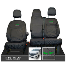 Load image into Gallery viewer, Vauxhall Vivaro B X82 SPORTIVE Front 1+2 INKA Tailored Waterproof Seat Covers Black MY-14-18 (Choice of 7 Colours) - CV Professional Embroidery