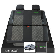 Load image into Gallery viewer, VW California T6.1, T6, T5.1, T5 Ocean, Coast, Beach, SE, Surf INKA Tailored Seat Covers Second Skin Leatherette With Suedetara Bentley Diamond quilted centres