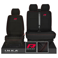 Load image into Gallery viewer, New VW Transporter T6.1, T6, T5.1 R-Series Front 1+2 INKA Heavy Duty Tailored Seat Covers Black Fits Panel Van & Kombi