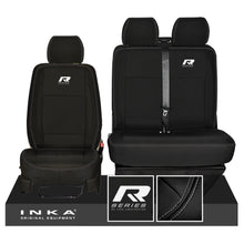 Load image into Gallery viewer, New VW Transporter T6.1, T6, T5.1 R-Series Front 1+2 INKA Heavy Duty Tailored Seat Covers Black Fits Panel Van & Kombi