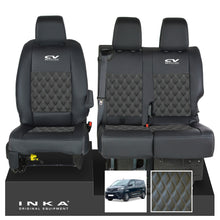 Load image into Gallery viewer, Toyota Proace INKA Front 1+2 Bentley Diamond Quilt Leatherette Tailored Seat Covers Black MY16 To Present