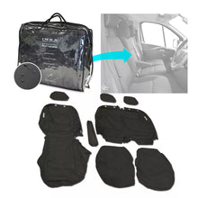 Load image into Gallery viewer, Fiat Talento Front 1+2 Fully Tailored Waterproof Seat Covers Black MY 16-20 - Split Base & Solid Backrest